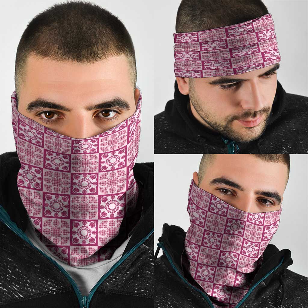 Akala Palaka Quilt Hawaii Neck Gaiter Hawaiian Tropical Monstera Sea Turtle