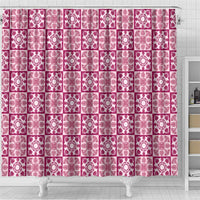 Akala Palaka Quilt Hawaii Shower Curtain Hawaiian Tropical Monstera Sea Turtle
