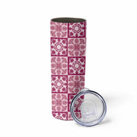 Akala Palaka Quilt Hawaii Skinny Tumbler Hawaiian Tropical Monstera Sea Turtle LT14 - Polynesian Pride