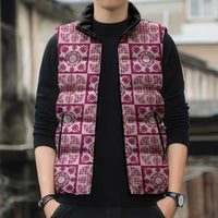 Akala Palaka Quilt Hawaii Sleeveless Puffer Jacket Hawaiian Tropical Monstera Sea Turtle
