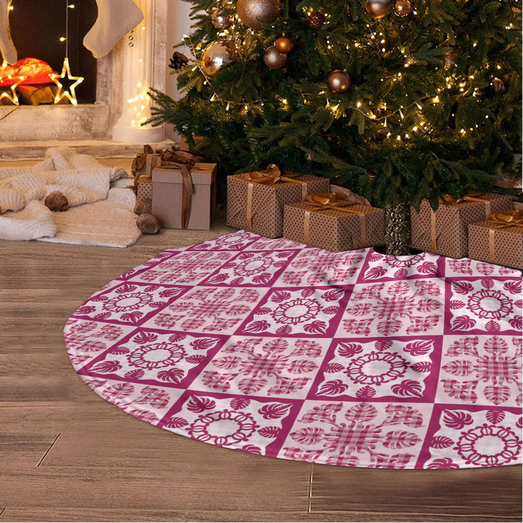 Akala Palaka Quilt Hawaii Tree Skirt Hawaiian Tropical Monstera Sea Turtle