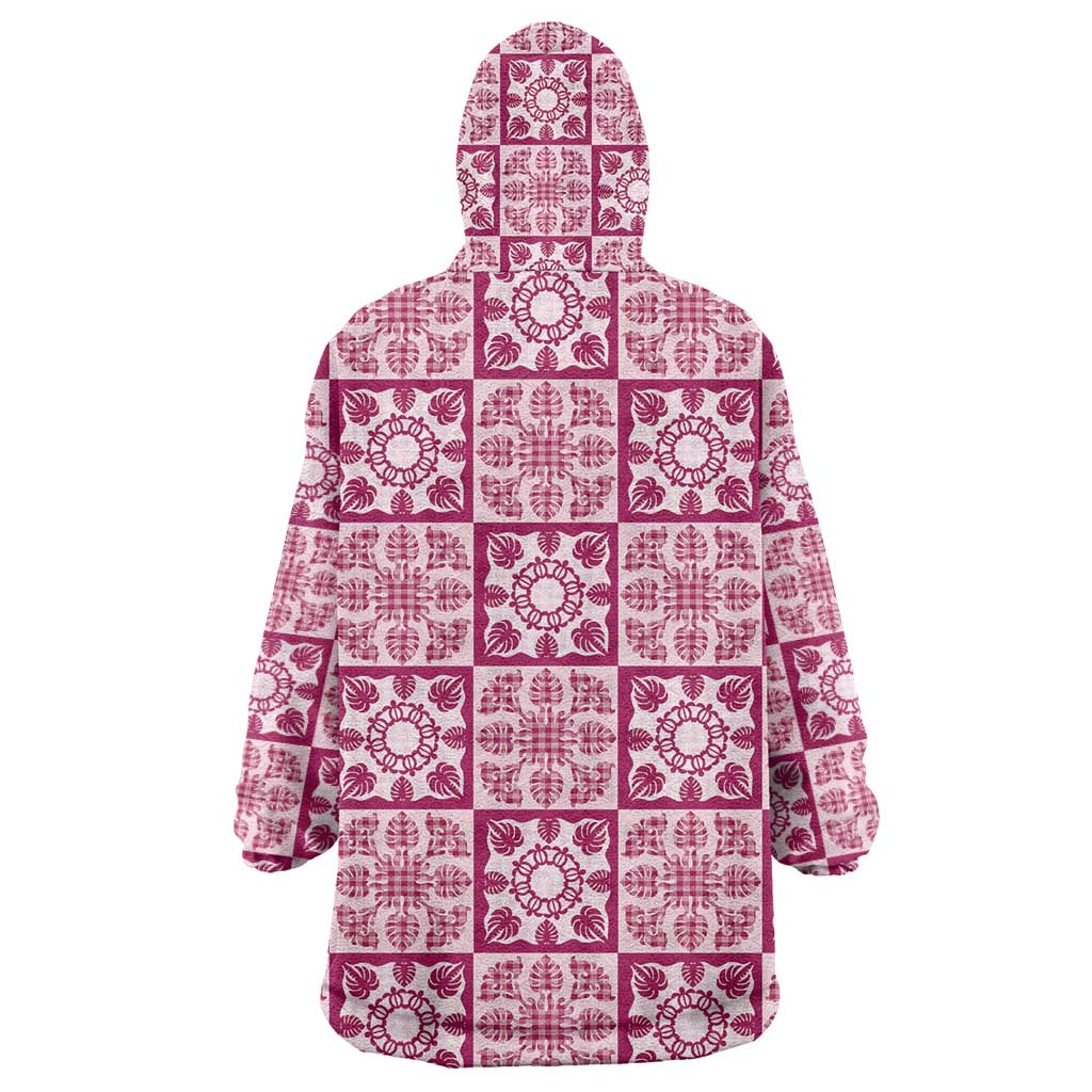 Akala Palaka Quilt Hawaii Wearable Blanket Hoodie Hawaiian Tropical Monstera Sea Turtle