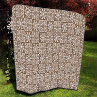 Beige Palaka Quilt Hawaii Quilt Hawaiian Tropical Monstera Sea Turtle