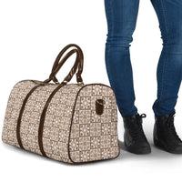 Beige Palaka Quilt Hawaii Travel Bag Hawaiian Tropical Monstera Sea Turtle