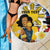 Personalised Philippines Women's Day Beach Blanket Filipino Golden Sun With Polynesian Pattern