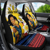 Personalised Philippines Women's Day Car Seat Cover Filipino Golden Sun With Polynesian Pattern LT14 - Polynesian Pride