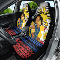 Personalised Philippines Women's Day Car Seat Cover Filipino Golden Sun With Polynesian Pattern LT14 - Polynesian Pride