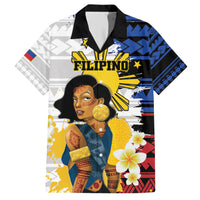 Personalised Philippines Women's Day Family Matching Short Sleeve Bodycon Dress and Hawaiian Shirt Filipino Golden Sun With Polynesian Pattern LT14 Dad's Shirt - Short Sleeve Red - Polynesian Pride