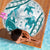 Cyan Polynesia Beach Blanket Polynesian Turtle Shark Tattoo Tropical Vintage