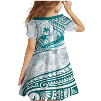 Cyan Polynesia Family Matching Mermaid Dress and Hawaiian Shirt Polynesian Turtle Shark Tattoo Tropical Vintage LT14 - Polynesian Pride