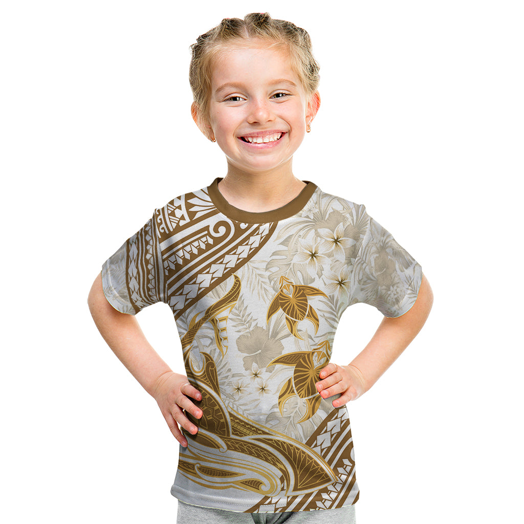 Gold Polynesia Kid T Shirt Polynesian Turtle Shark Tattoo Tropical Vintage LT14 Gold - Polynesian Pride