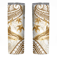 Gold Polynesia Skinny Tumbler Polynesian Turtle Shark Tattoo Tropical Vintage LT14 Gold - Polynesian Pride