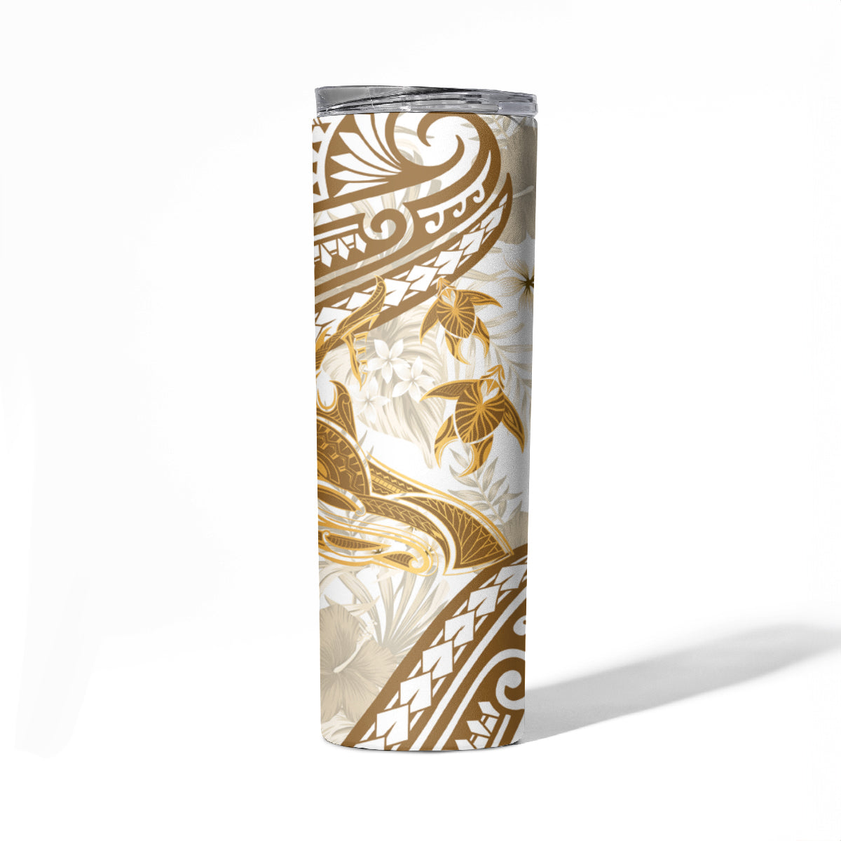 Gold Polynesia Skinny Tumbler Polynesian Turtle Shark Tattoo Tropical Vintage LT14 - Polynesian Pride