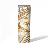 Gold Polynesia Skinny Tumbler Polynesian Turtle Shark Tattoo Tropical Vintage LT14 - Polynesian Pride
