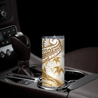 Gold Polynesia Skinny Tumbler Polynesian Turtle Shark Tattoo Tropical Vintage LT14 - Polynesian Pride