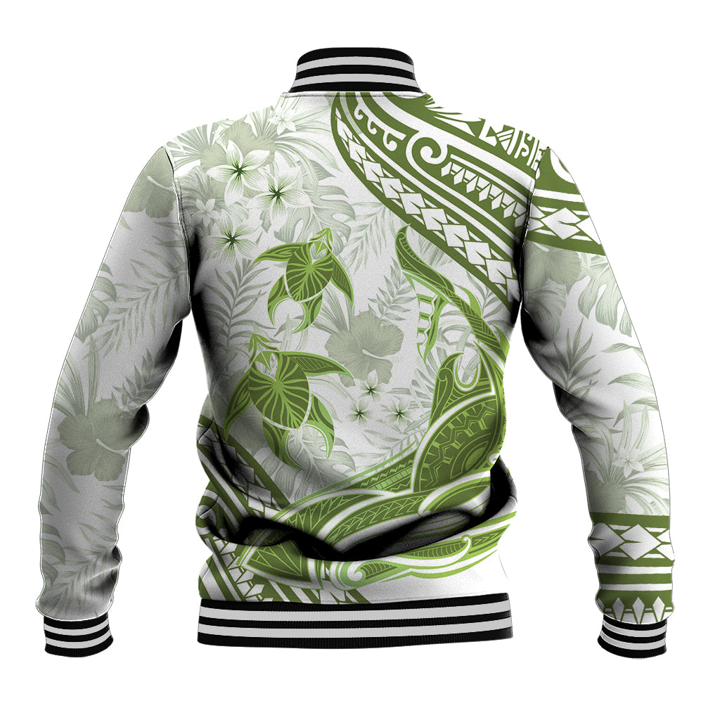 Lime Green Polynesia Baseball Jacket Polynesian Turtle Shark Tattoo Tropical Vintage LT14 - Polynesian Pride