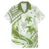 Lime Green Polynesia Family Matching Mermaid Dress and Hawaiian Shirt Polynesian Turtle Shark Tattoo Tropical Vintage LT14 Dad's Shirt - Short Sleeve Lime Green - Polynesian Pride