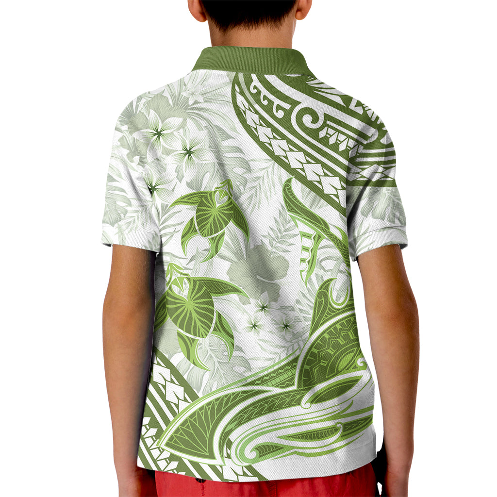 Lime Green Polynesia Kid Polo Shirt Polynesian Turtle Shark Tattoo Tropical Vintage LT14 - Polynesian Pride