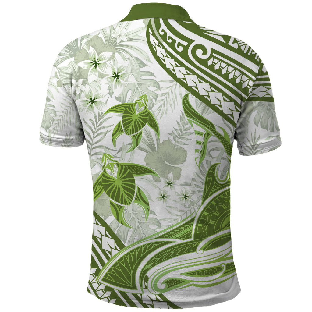 Lime Green Polynesia Polo Shirt Polynesian Turtle Shark Tattoo Tropical Vintage LT14 - Polynesian Pride
