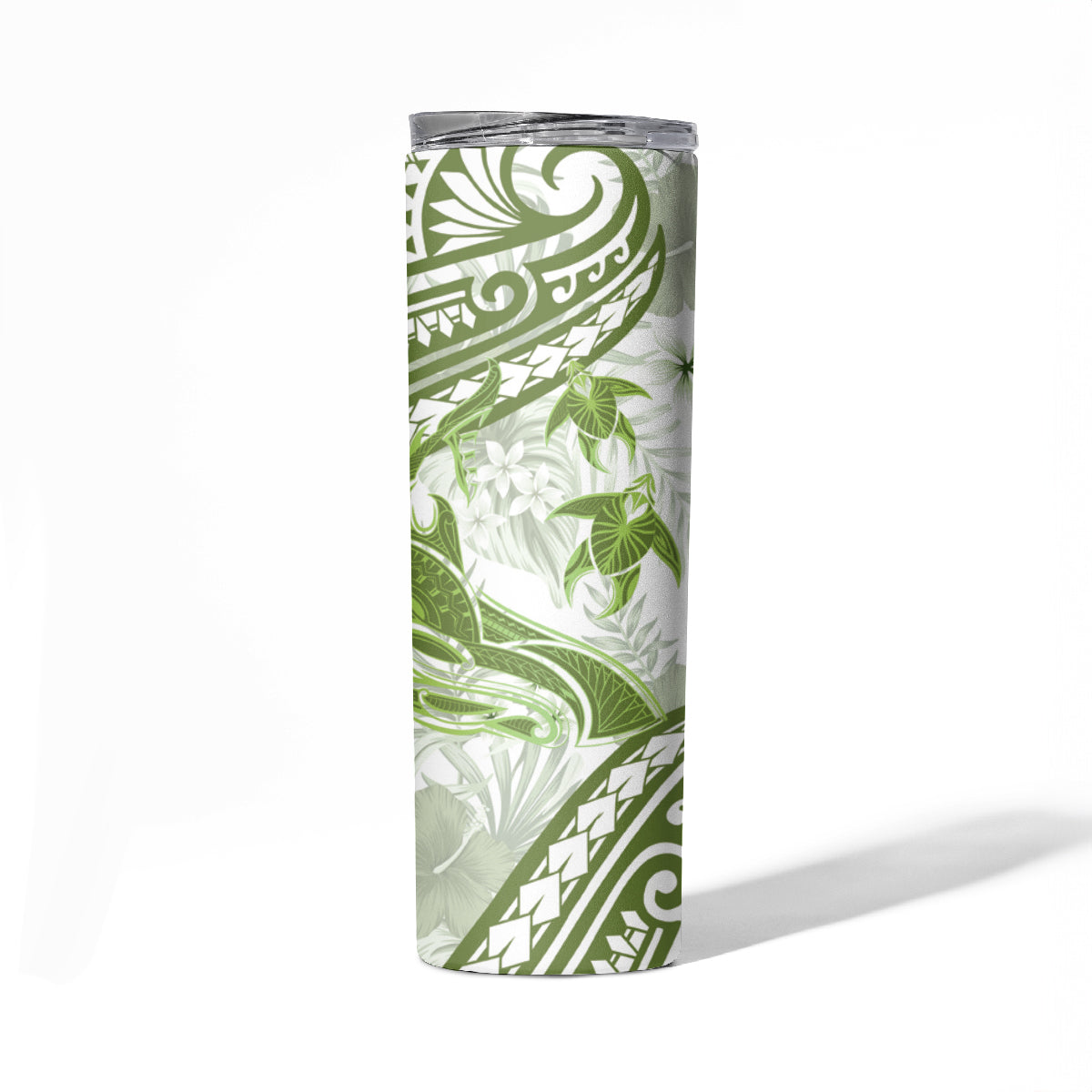 Lime Green Polynesia Skinny Tumbler Polynesian Turtle Shark Tattoo Tropical Vintage LT14 - Polynesian Pride