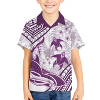 Purple Polynesia Family Matching Puletasi and Hawaiian Shirt Polynesian Turtle Shark Tattoo Tropical Vintage LT14 Son's Shirt Purple - Polynesian Pride