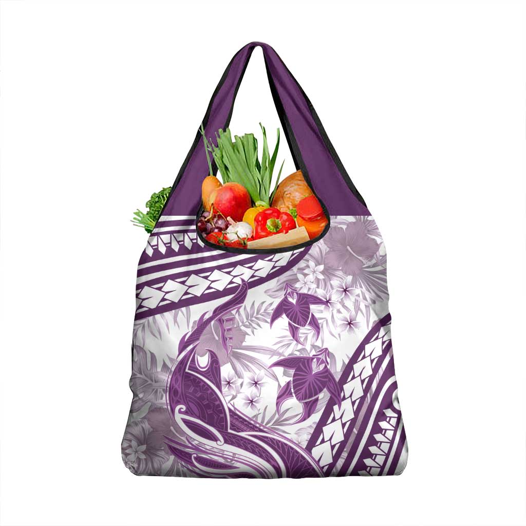 Purple Polynesia Grocery Bag Polynesian Turtle Shark Tattoo Tropical Vintage LT14 1-pack One Size Purple - Polynesian Pride