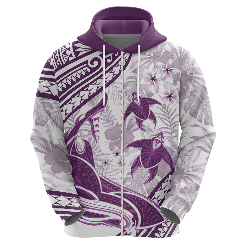 Purple Polynesia Hoodie Polynesian Turtle Shark Tattoo Tropical Vintage LT14 - Polynesian Pride