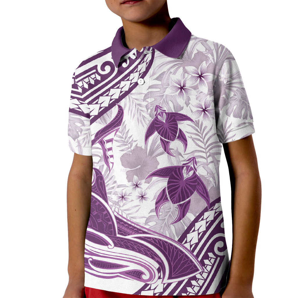 Purple Polynesia Kid Polo Shirt Polynesian Turtle Shark Tattoo Tropical Vintage LT14 Kid Purple - Polynesian Pride