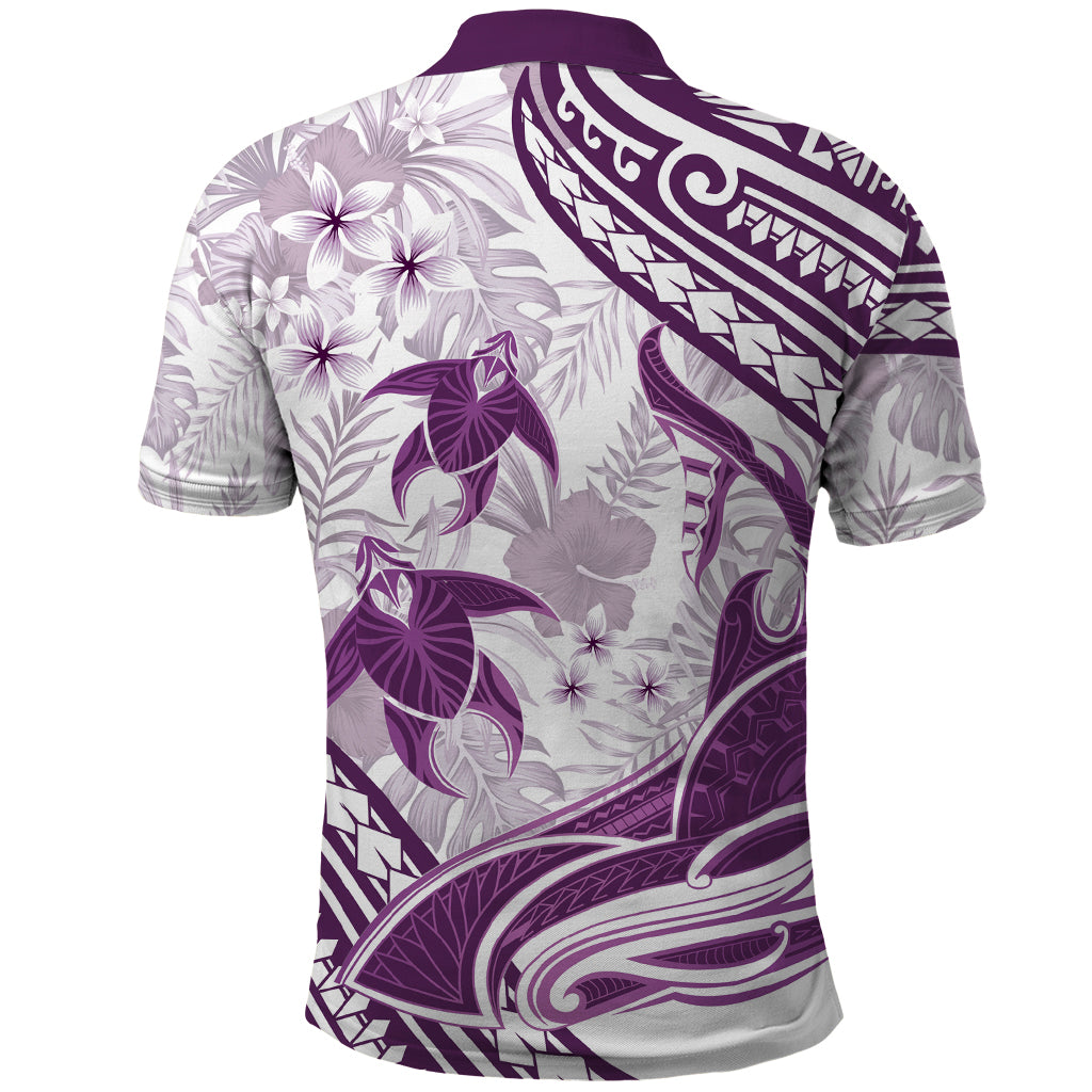 Purple Polynesia Polo Shirt Polynesian Turtle Shark Tattoo Tropical Vintage LT14 - Polynesian Pride