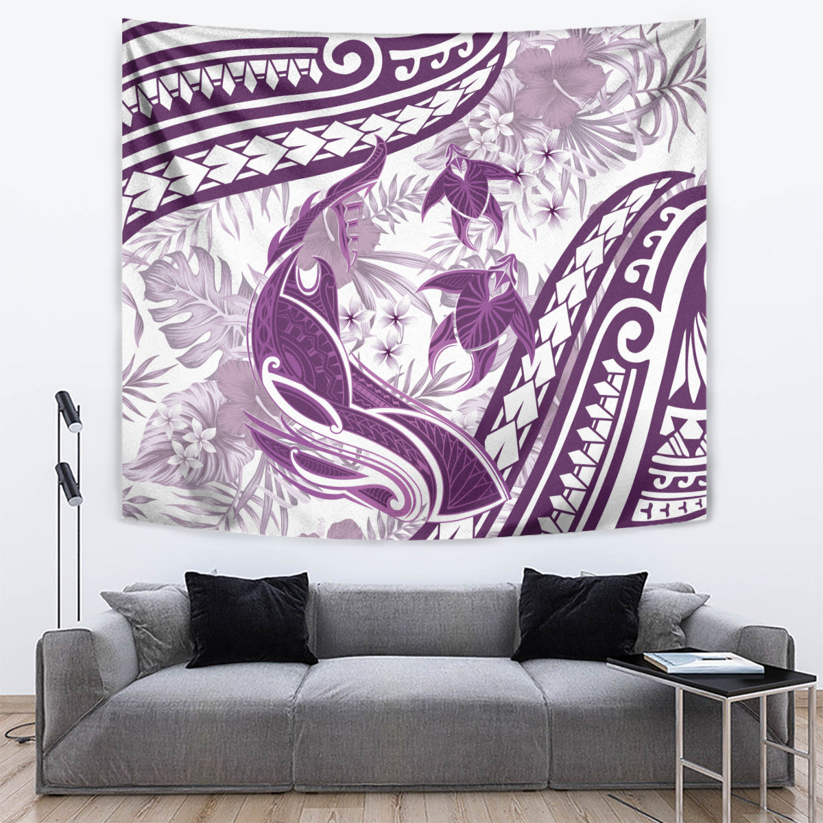 Purple Polynesia Tapestry Polynesian Turtle Shark Tattoo Tropical Vintage LT14 Purple - Polynesian Pride
