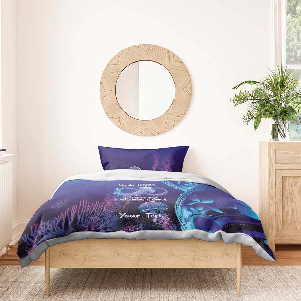 Polynesia Jellyfish Memorial Personalised Bedding Set Infinity Jellies Polynesian Pattern