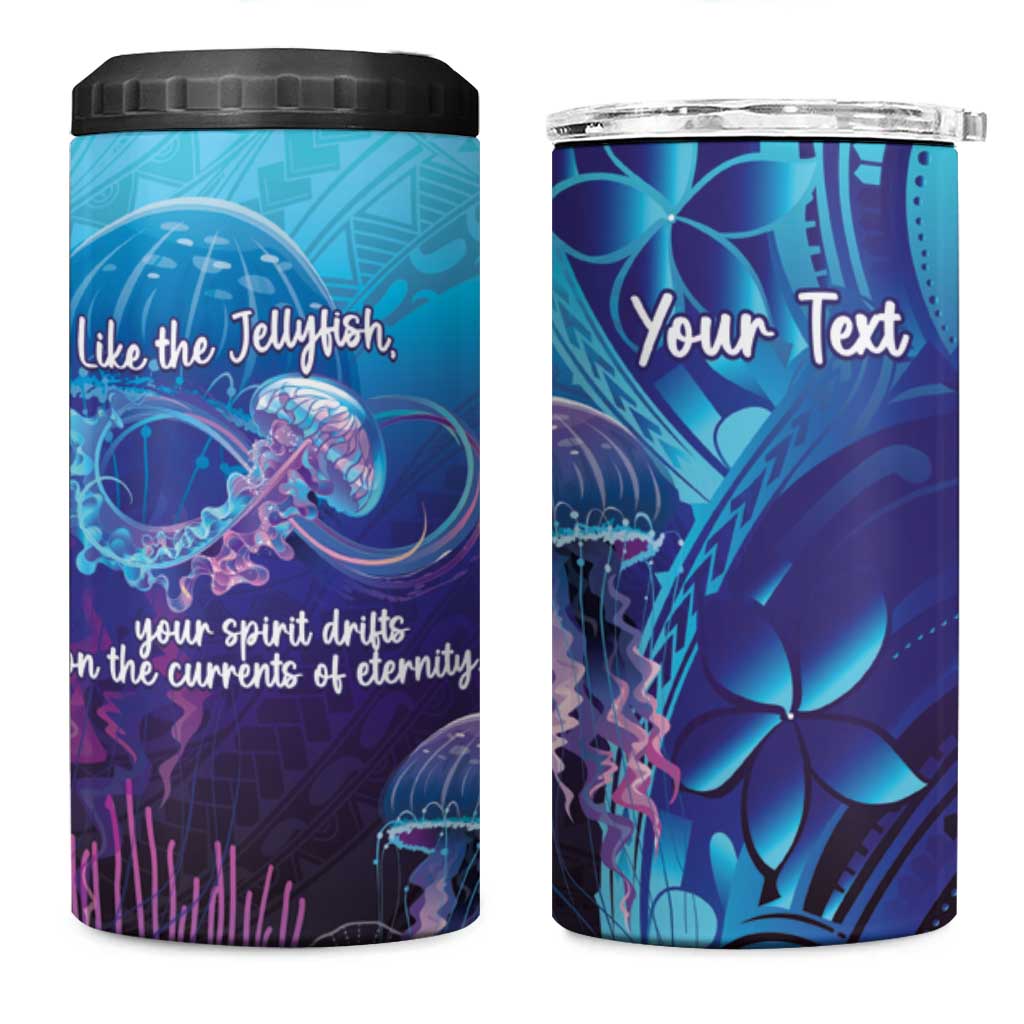 Polynesia Jellyfish Memorial Personalised 4 in 1 Can Cooler Tumbler Infinity Jellies Polynesian Pattern