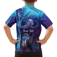 Polynesia Jellyfish Memorial Personalised Family Matching Mermaid Dress and Hawaiian Shirt Infinity Jellies Polynesian Pattern