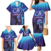 Polynesia Jellyfish Memorial Personalised Family Matching Mermaid Dress and Hawaiian Shirt Infinity Jellies Polynesian Pattern