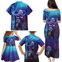 Polynesia Jellyfish Memorial Personalised Family Matching Puletasi and Hawaiian Shirt Infinity Jellies Polynesian Pattern