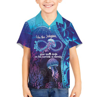 Polynesia Jellyfish Memorial Personalised Family Matching Puletasi and Hawaiian Shirt Infinity Jellies Polynesian Pattern