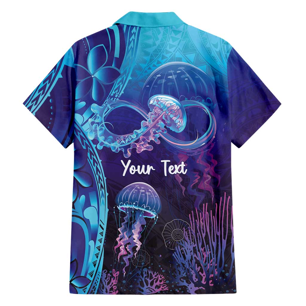 Polynesia Jellyfish Memorial Personalised Family Matching Short Sleeve Bodycon Dress and Hawaiian Shirt Infinity Jellies Polynesian Pattern