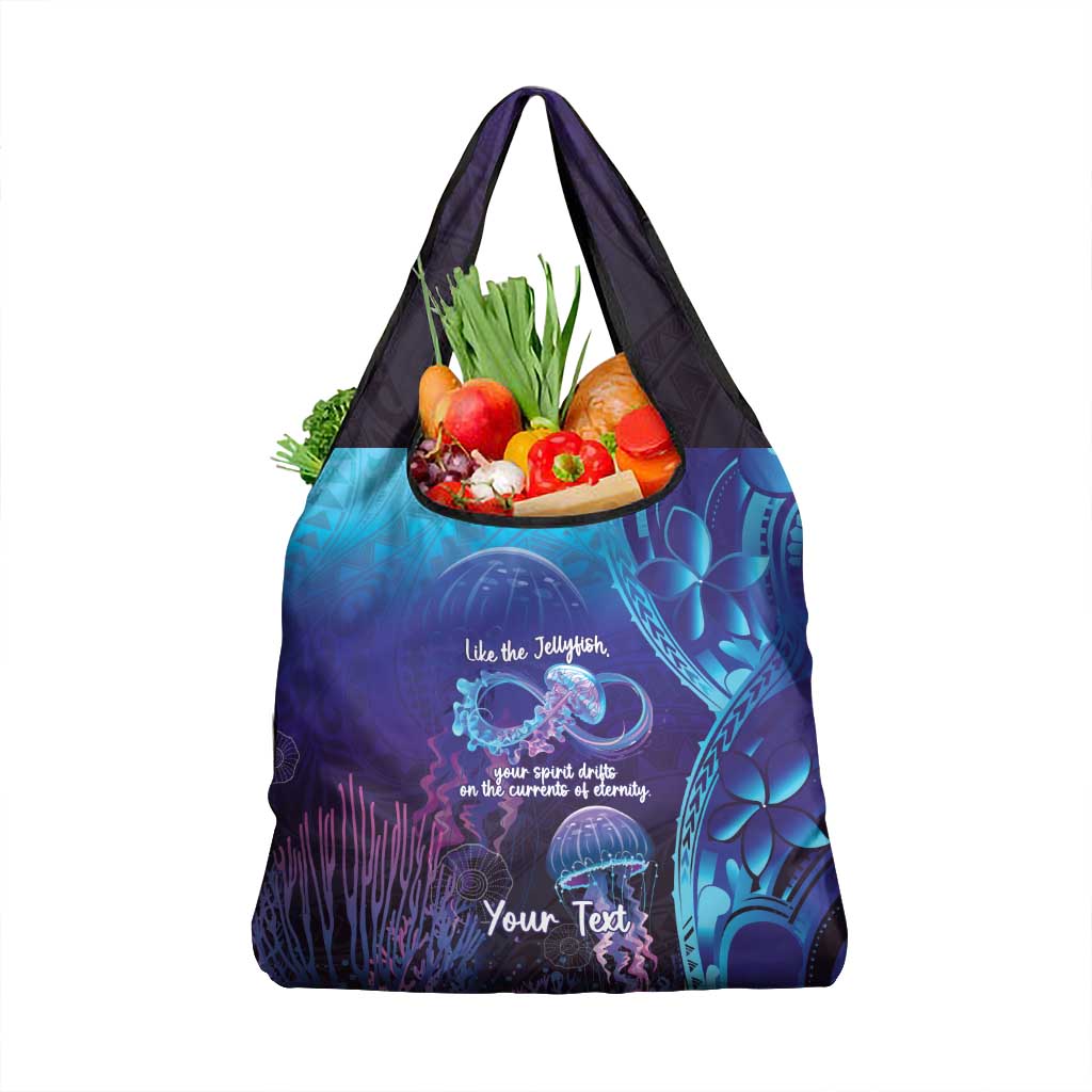 Polynesia Jellyfish Memorial Personalised Grocery Bag Infinity Jellies Polynesian Pattern