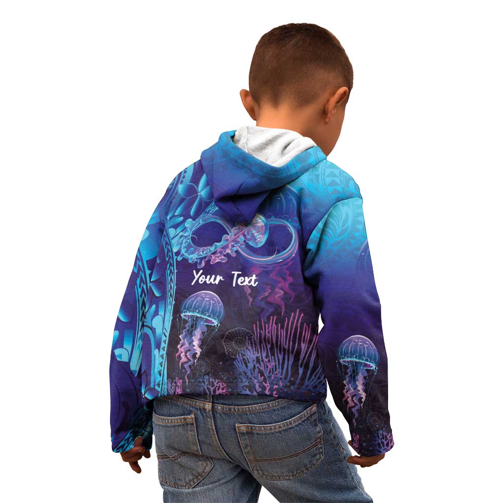 Polynesia Jellyfish Memorial Personalised Kid Hoodie Infinity Jellies Polynesian Pattern