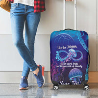 Polynesia Jellyfish Memorial Personalised Luggage Cover Infinity Jellies Polynesian Pattern