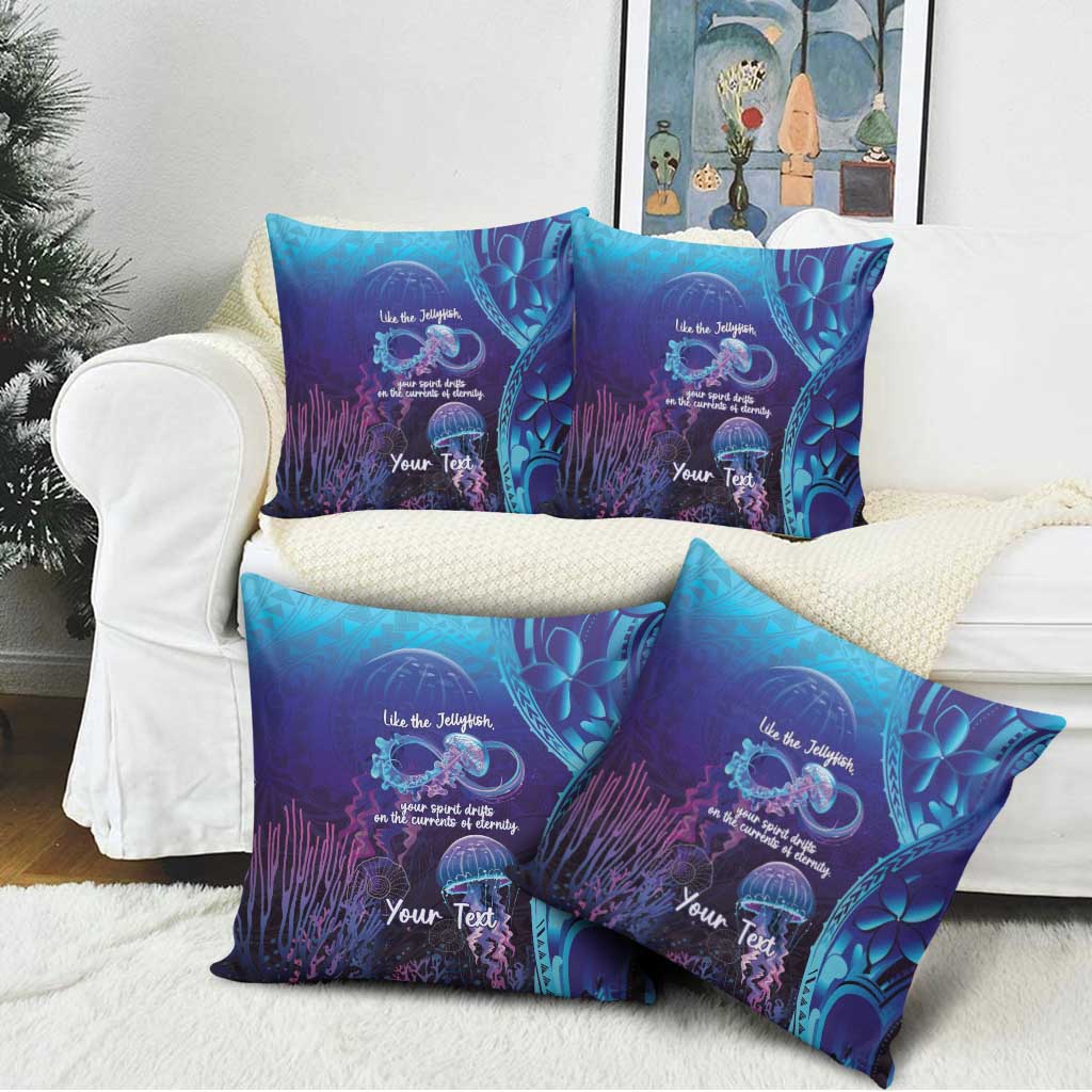 Polynesia Jellyfish Memorial Personalised Pillow Cover Infinity Jellies Polynesian Pattern