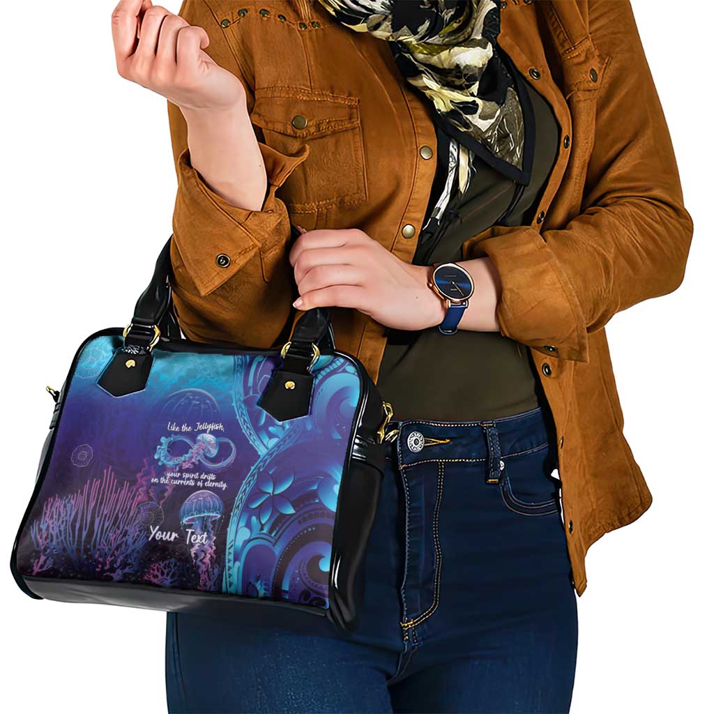 Polynesia Jellyfish Memorial Personalised Shoulder Handbag Infinity Jellies Polynesian Pattern