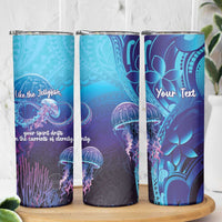 Polynesia Jellyfish Memorial Personalised Skinny Tumbler Infinity Jellies Polynesian Pattern