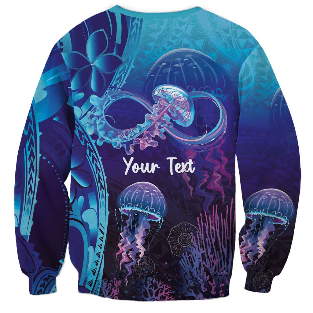 Polynesia Jellyfish Memorial Personalised Sweatshirt Infinity Jellies Polynesian Pattern