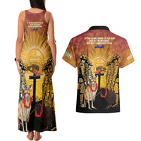 Australia And New Zealand ANZAC Couples Matching Tank Maxi Dress and Hawaiian Shirt Aussie Kangaroo With Aotearoa Kiwi Lest We Forget LT14 - Polynesian Pride