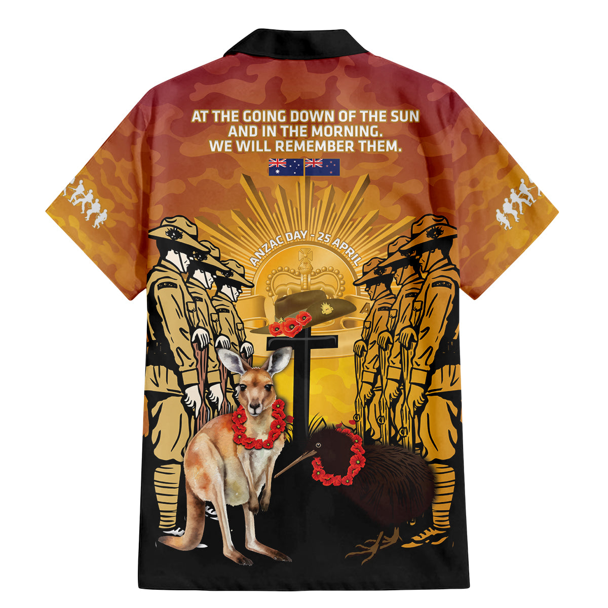 Australia And New Zealand ANZAC Family Matching Mermaid Dress and Hawaiian Shirt Aussie Kangaroo With Aotearoa Kiwi Lest We Forget LT14 - Polynesian Pride