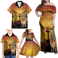 Australia And New Zealand ANZAC Family Matching Off Shoulder Maxi Dress and Hawaiian Shirt Aussie Kangaroo With Aotearoa Kiwi Lest We Forget LT14 - Polynesian Pride
