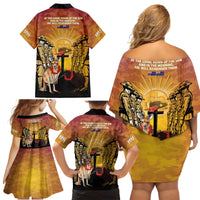 Australia And New Zealand ANZAC Family Matching Off Shoulder Short Dress and Hawaiian Shirt Aussie Kangaroo With Aotearoa Kiwi Lest We Forget LT14 - Polynesian Pride