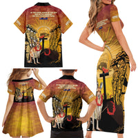 Australia And New Zealand ANZAC Family Matching Short Sleeve Bodycon Dress and Hawaiian Shirt Aussie Kangaroo With Aotearoa Kiwi Lest We Forget LT14 - Polynesian Pride