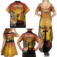 Australia And New Zealand ANZAC Family Matching Summer Maxi Dress and Hawaiian Shirt Aussie Kangaroo With Aotearoa Kiwi Lest We Forget LT14 - Polynesian Pride